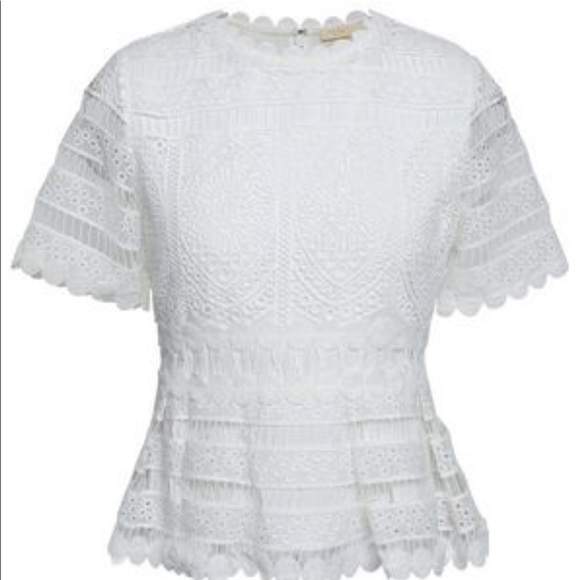 Maje white lace peplum top - Picture 3 of 9